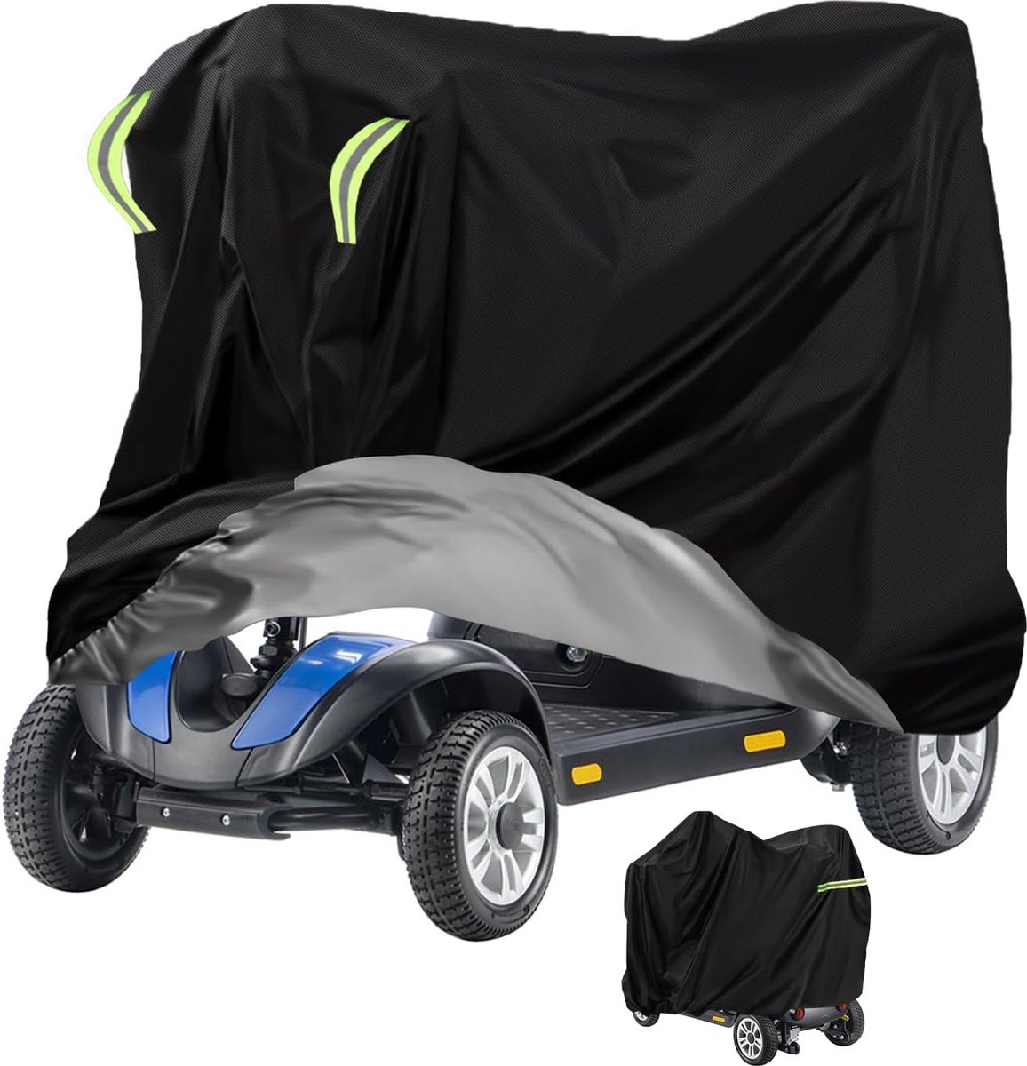 Goedkoopste Mobility Scooter Hoes - Waterdichte Scooter Cover - 420D Oxford Stof - Heavy Duty - 190x71x117 cm - Elastische Band - Voor Rolstoel en Handicap Bescherming