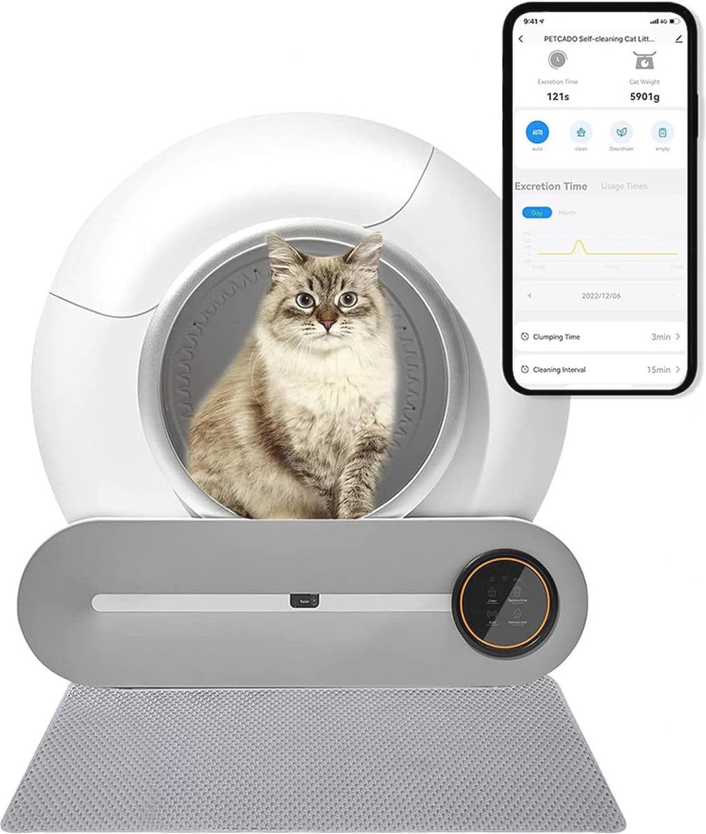 Goedkoopste Zelfreinigende kattenbak met app en slimme geurcontrole