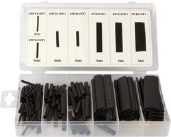Toolland Assortiment krimpkousen, 127-delig, verschillende maten, zwart
