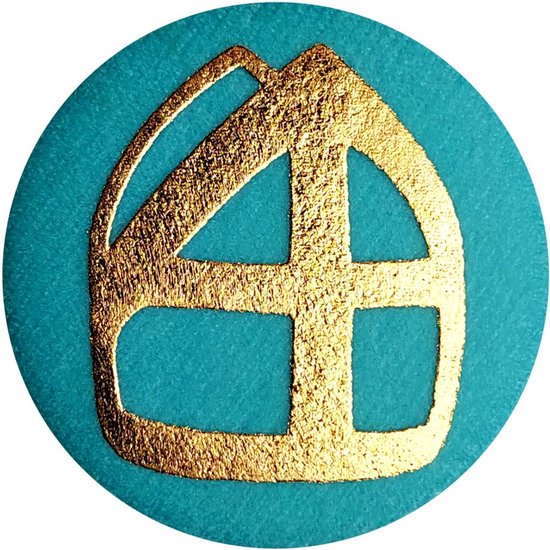 Witbaard Button Mijter 5 Cm Nylon Donkerblauw/wit