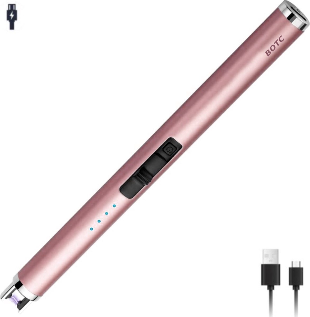 Goedkoopste BOTC Elektrische aansteker - USB oplaadbaar - Oplaadbaar met USB kabel - Windproof - BBQ - Kaarsen - Roze