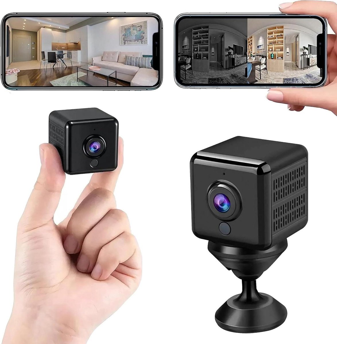 Spy Camera - Bewakingscamera - Spycam Verborgen WLAN-mini-camera Full HD draadloos bewakingscamera huisbeveiliging nachtzicht bewegingsdetectie mini-videobewakingscamera 2 uur batterijduur