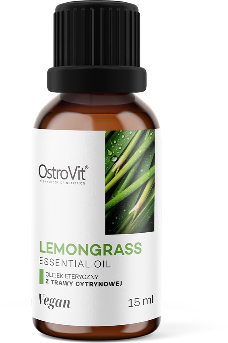 Goedkoopste OstroVit Lemongrass Essential Oil 15 ml - Citroengras Essentiële Olie - 15 ml - VEGAN - Geschikt voor Consumeren, baden, massage, sauna, aromatisatie en Aromatherapie!
