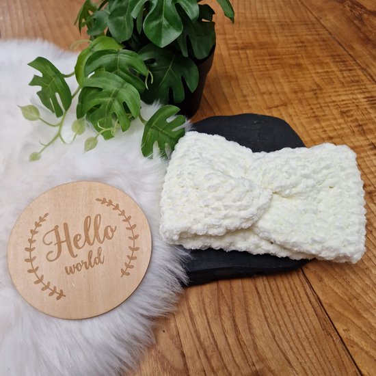 Happy Bebie | Haarband | Baby | Kraamkado | Babyshower | Gehaakt | Handmade