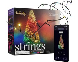 Twinkly Strings Lichtsnoer - 32M - LED Verlichting - RGB & Warm Licht - Dimbaar - Binnen & Buiten - Bluetooth Wifi - Werkt met Homekit, Homey, Google Home, Razer Chroma - Zwart