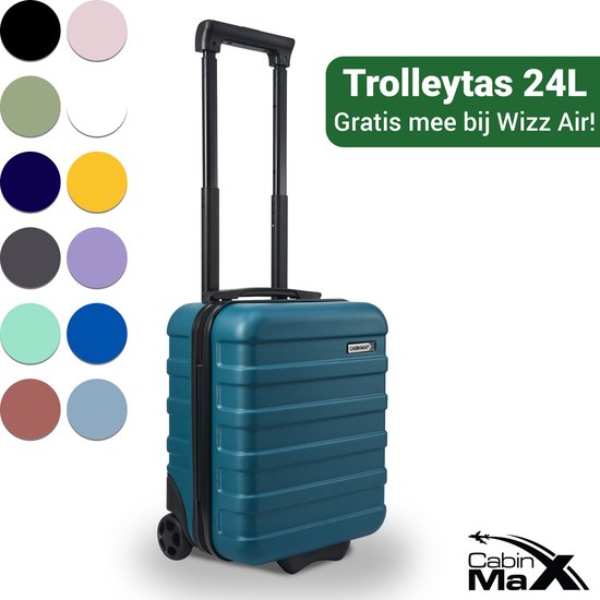 CabinMax Handbagage Koffer - Reiskoffer 24L - Handbagage Trolley Wizz Air - 40x30x20cm - Endless Sea
