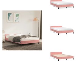 vidaXL Bedframe Met Hoofdeinde - Bedframes Met Hoofdeindes - Bed - Slaapmeubel - Bedframe met hoofdeinde zonder matras 120x200 cm fluweel roze