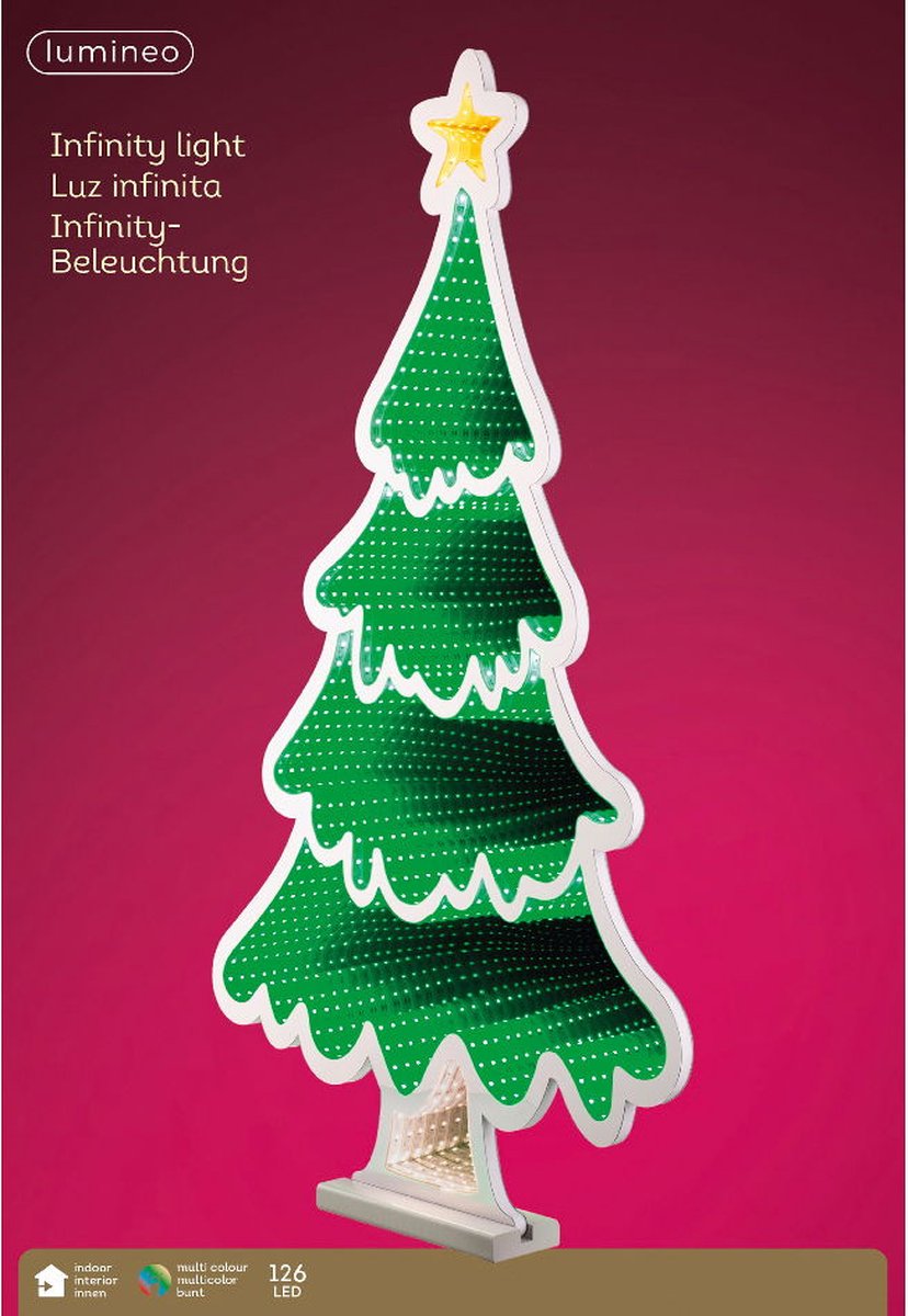 Idena 30549 - LED Infinity Mirror Weihnachtsbaum, ca. 27 x 8 x 40 cm, Deko Lampe mit 156 SMD-LEDs und 3D Effekt, Weihnachtsdeko für Innen, mit Netzteil und 3 m Zuleitung Idena 30549 - LED Infinity Mirror Weihnachtsbaum, ca. 27 x 8 x 40 cm, Deko Lampe mit 156 SMD-LEDs und 3D Effekt, Weihnachtsdeko für Innen, mit Netzteil und 3 m Zuleitung