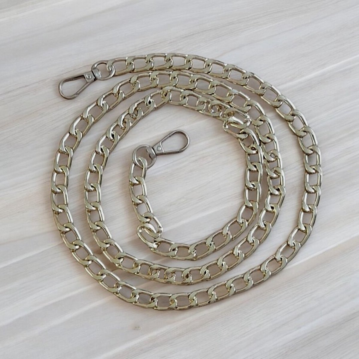Tas ketting met Gourmet Schakel - Verguld - 116cm-Bag strap Ketting-Hengsel-Tassenriem