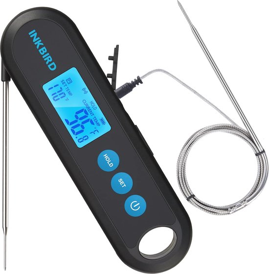 Imtex Thermometer - Digitale Vleesthermometer - BBQ Thermometer - Keuken Temperatuur Met Stokken - Voedselthermometer - Zwart