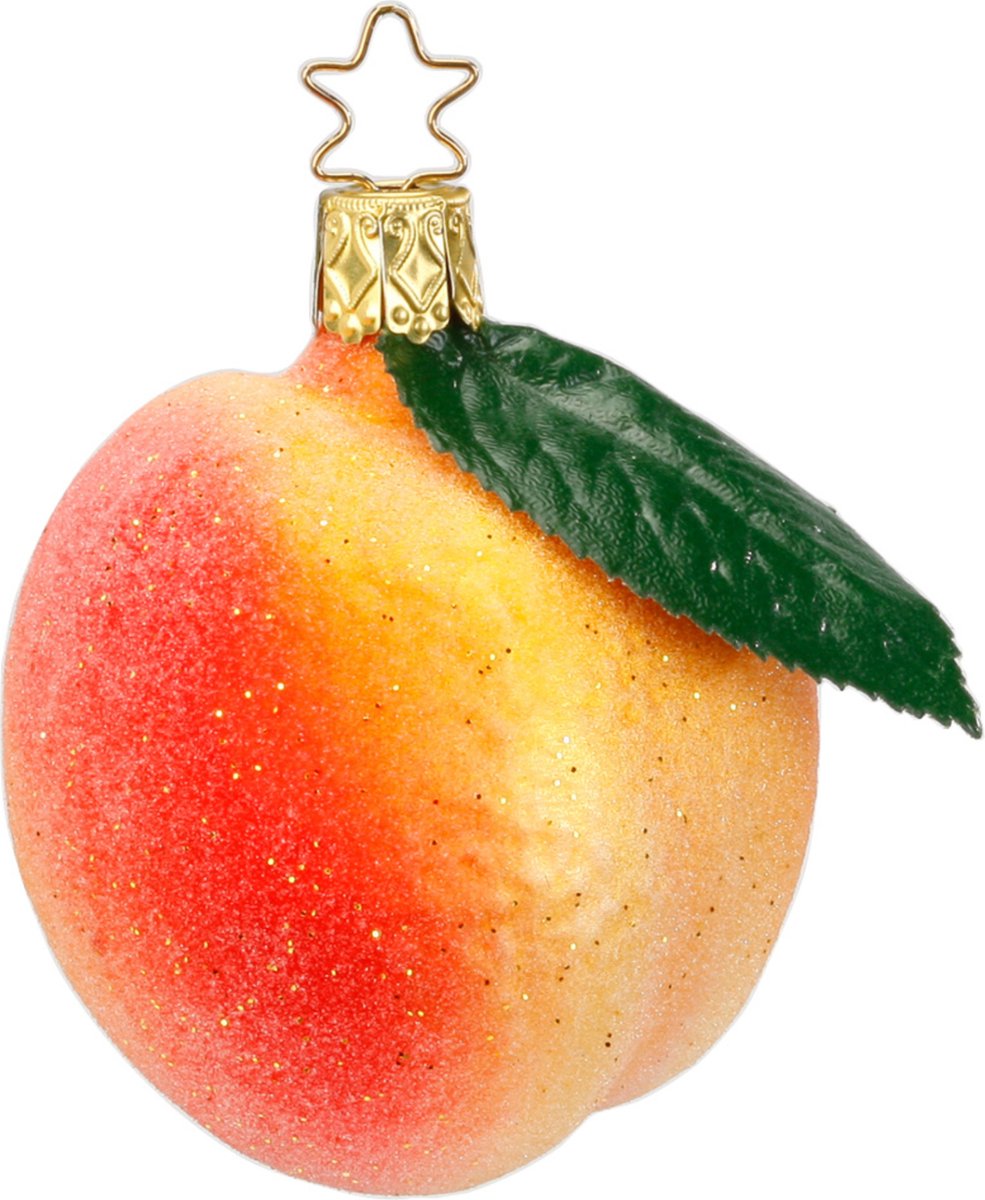 Inge Glas - Kerstornament - Perzik - 7cm - Kerstbal Peach - Glazen ornament - kersthanger