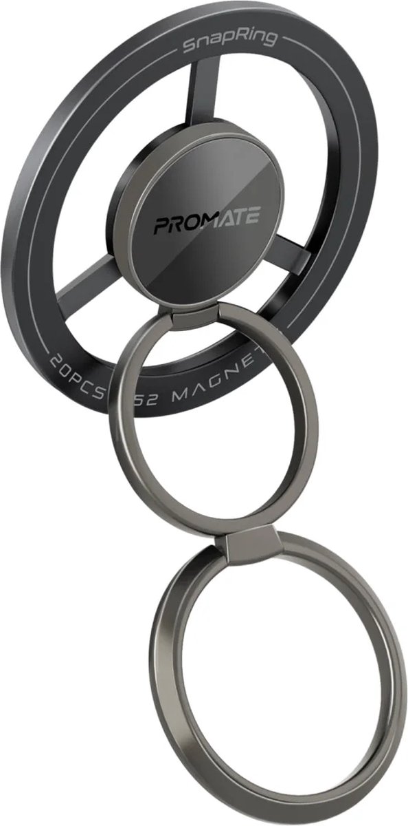 ProMate® SnapRing - MagSafe 360° Compatibele Magnetische Dubbele Ring Telefoonhouder - 360° Vrije Rotatie - Krachtige N52 magneet - Opvouwbaar Ontwerp - Spiegeloppervlak - Duurzame Materialen - Voor iPhone en Andere Apparaten - Compact en Draagbaar