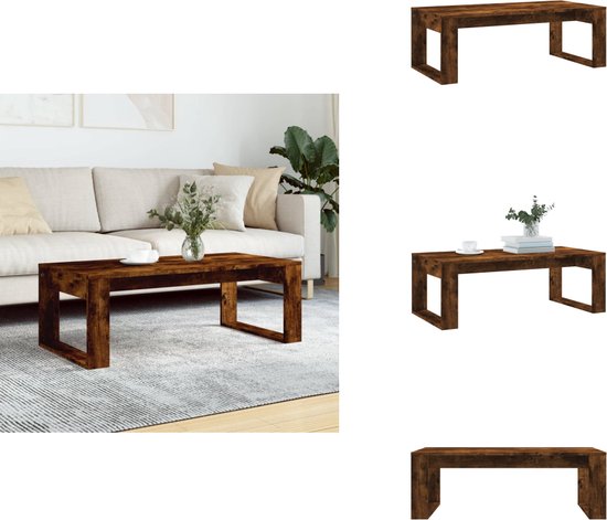 vidaXL Salontafel 100x99x40 cm bewerkt hout gerookt eikenkleurig