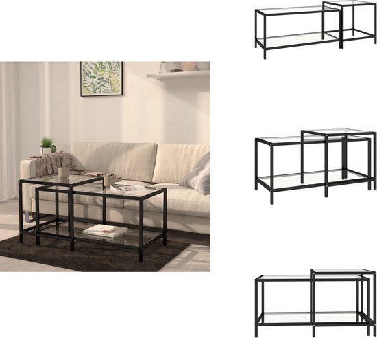 Lage ronde design salontafel in glas en metaal Lage ronde design salontafel in glas en metaal