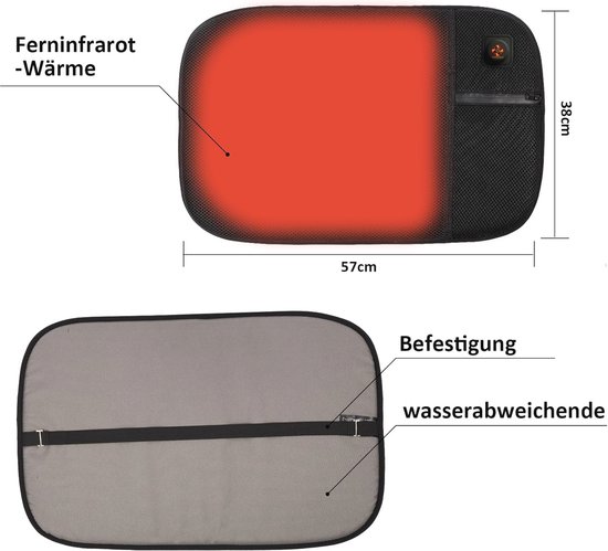 Verwarmd kussen, draagbaar verwarmd zitkussen Verstelbare temperatuur Lichtgewicht Opvouwbaar USB-verwarmingskussen Verwarmd tribunekussen Verwarmingskussen voor (Grey