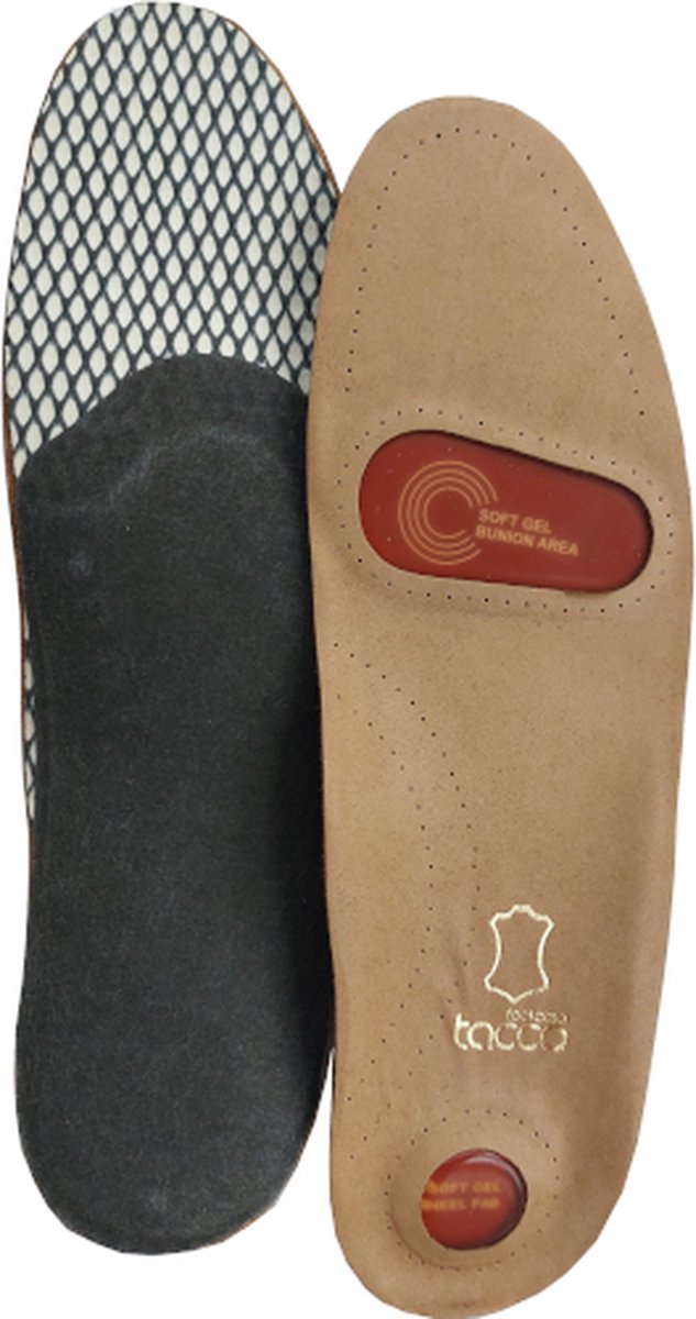 Tacco Gel Deluxe Inlegzool met Voetbed - Steunzool met Soft Gel Pads - Ortho- Medical - Voorkomt vermoeide voeten - Maat 43/44