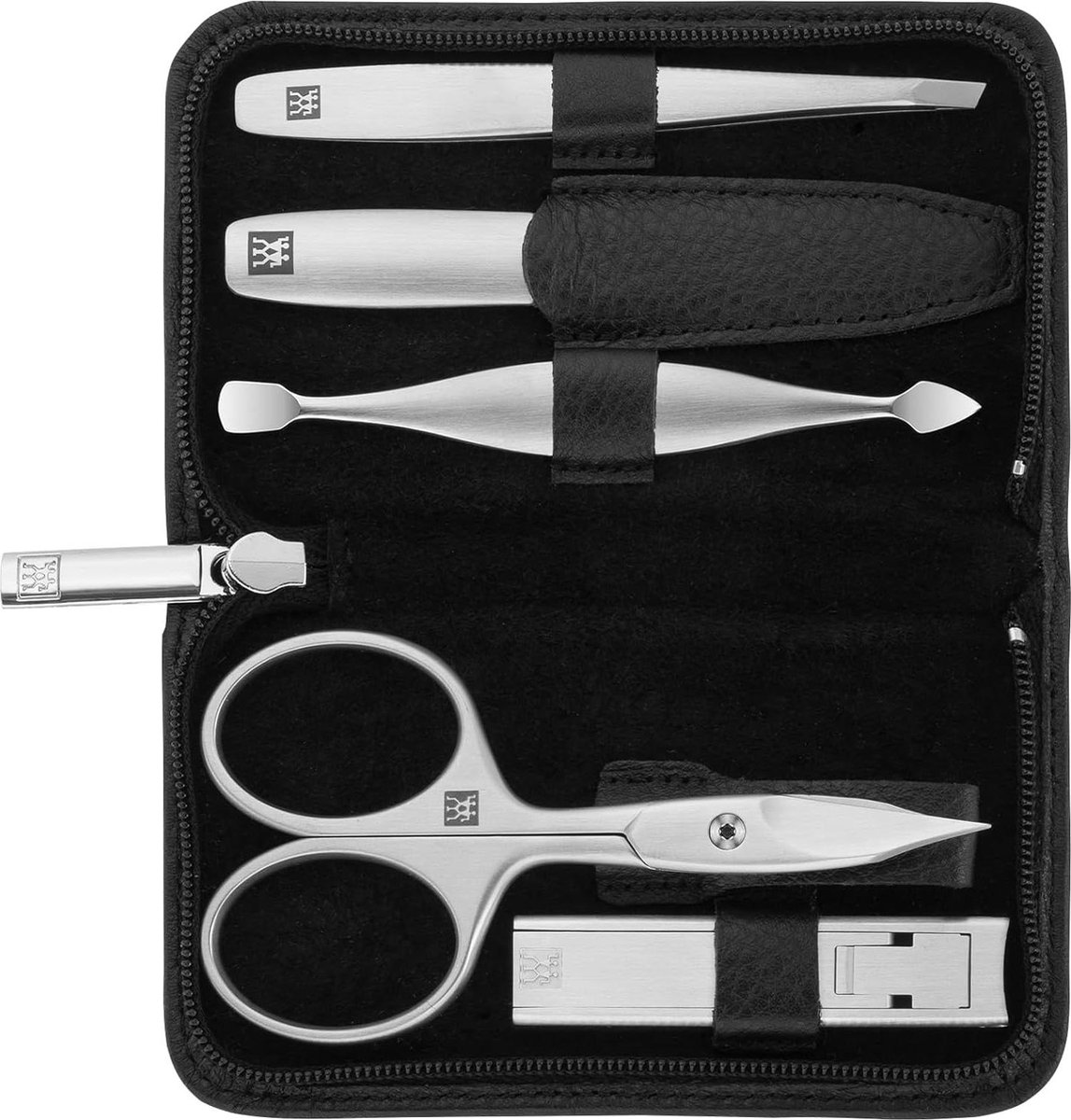 Manicureset 5-Delige Set Met Yak Lederen Zaak Zwart ZWILLING Twinox