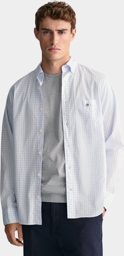 Gant Chemise décontractée à manches longues Chemise vichy en popeline Blauw 3000120/455