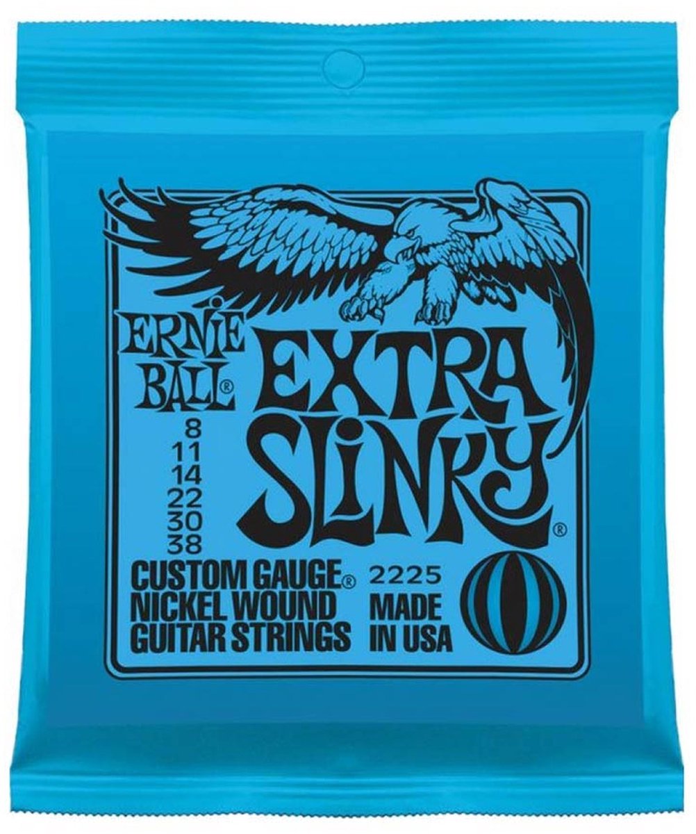 Ernie Ball 2225 Extra Slinky elektrische gitaarsnaren (008-038)