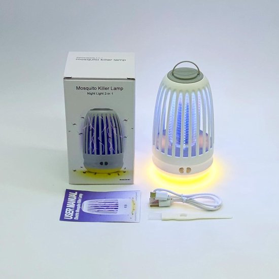 Lampe Anti-moustiques UV Rechargeable - Tueur D'insectes électrique 360°, Sans Produits Chimiques - Pour Intérieur, Extérieur, Jardin, Camping - 8