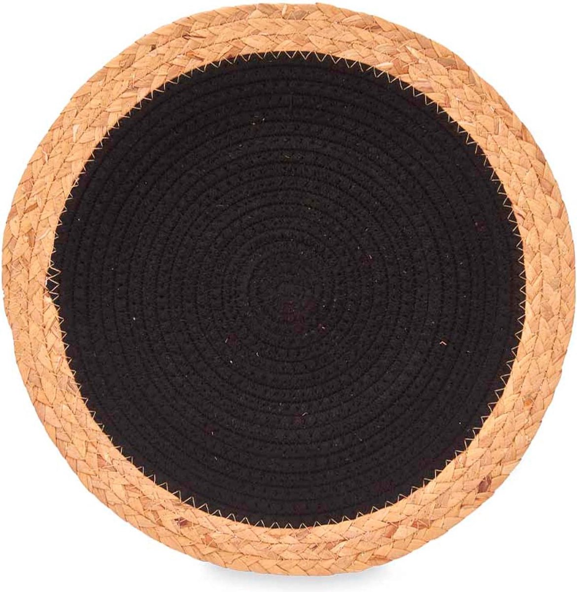 Placemat spiraal van zwarte stof 3 stuks - KINVARA