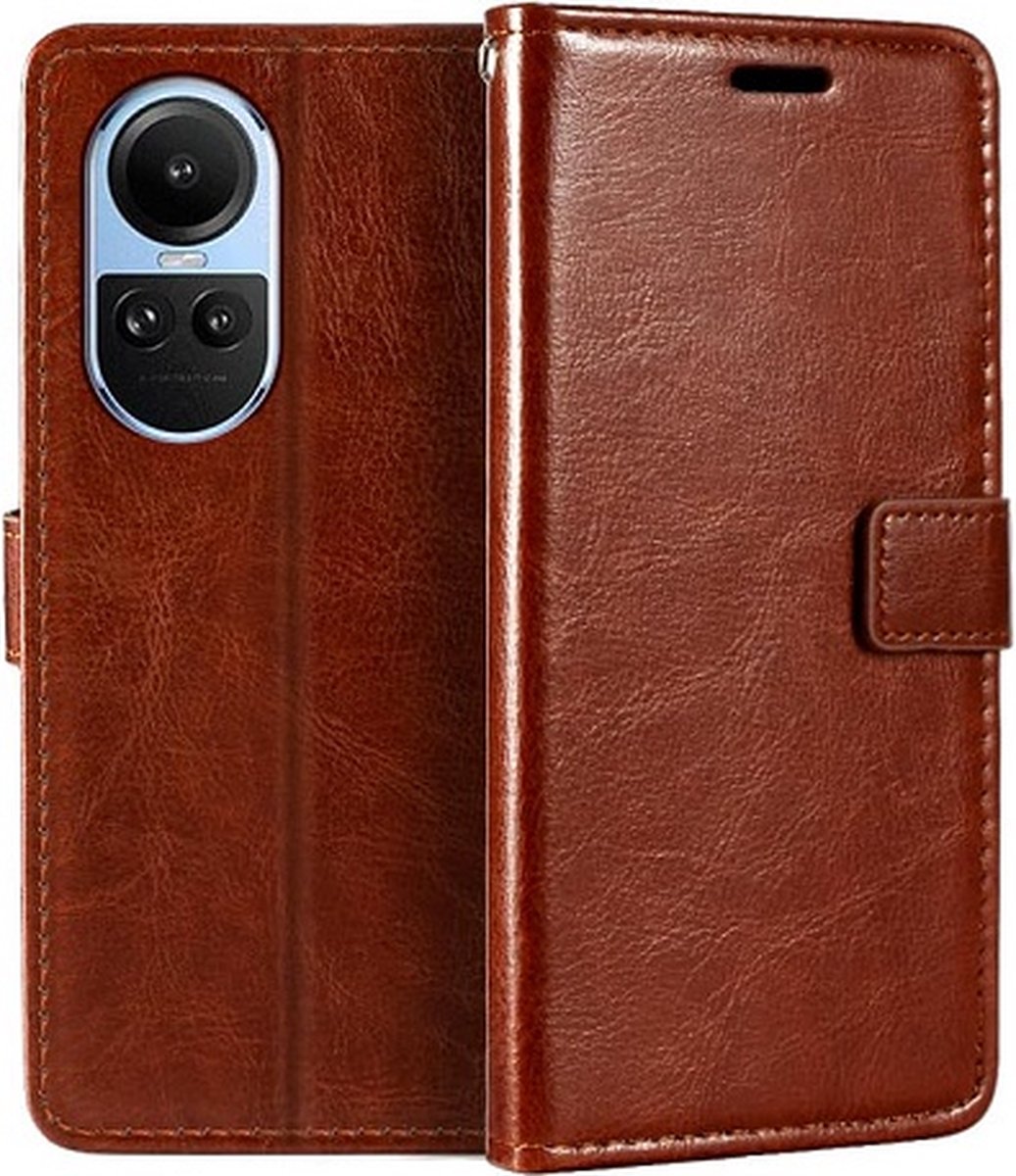Oppo Reno 10 Pro Hoesje Met Pasjeshouder Bookcase Bruin