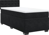 vidaXL - Sommier tapissier - avec - matelas - velours - noir - 90x190 - cm