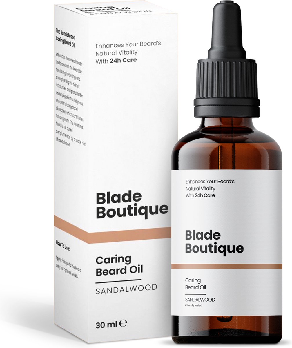 Goedkoopste Blade Boutique® Baardolie - Sandle Wood - Stimuleert Baardgroei - Baardolie - Baardparfum - Natuurlijke Basis - Baardverzorging - 30ml