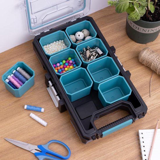 Doorzichtige plastic organisatorcontainers, 36 raster verstelbare verdeler Afneembare opbergdoos voor het sorteren van oorbellen, ringen, kralen, sieraden