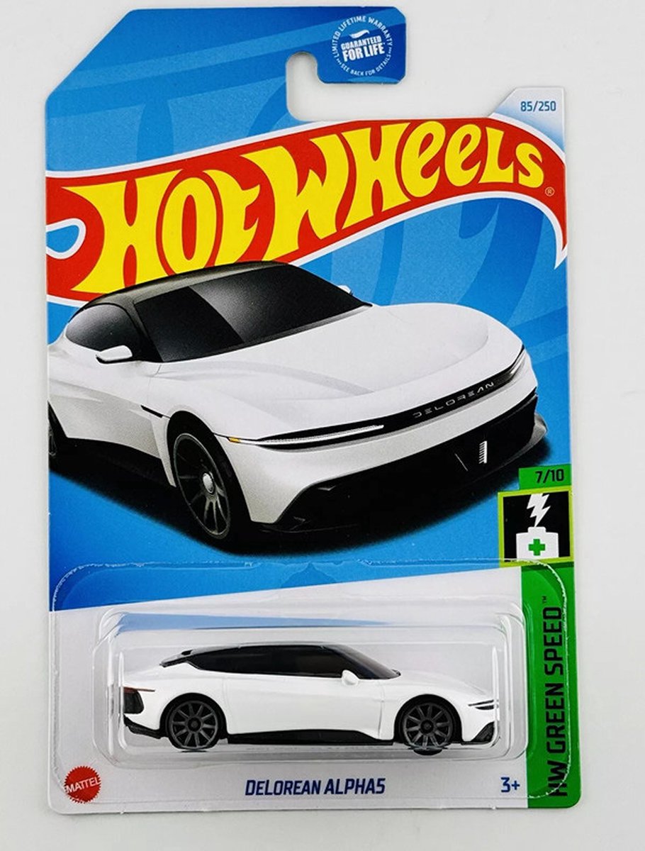 Hot Wheels DELOREAN ALPHAS WHITE 85 250 (1:64) HW GREEN SPEED 7 10