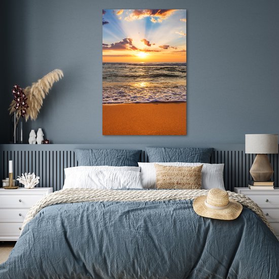 Fotobehang Landschap - landschap met rustige zee bij zonsondergang- Abstract