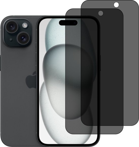 BixB Privacy Screenprotectors Geschikt voor iPhone 16 screenprotector - 2 Stuks - gehard glas tempered glass