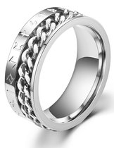 Runen Ring mit Türkisen inlay aus Edelstahl 68 (21,6) / 12 US - Wikin