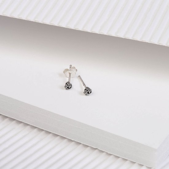 Lucardi - Boucles d'oreilles bouton argent 3mm Bali