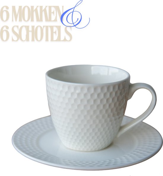 Service à thé et café Kaya Home - 6 tasses et 6 soucoupes 200 ml - K0326