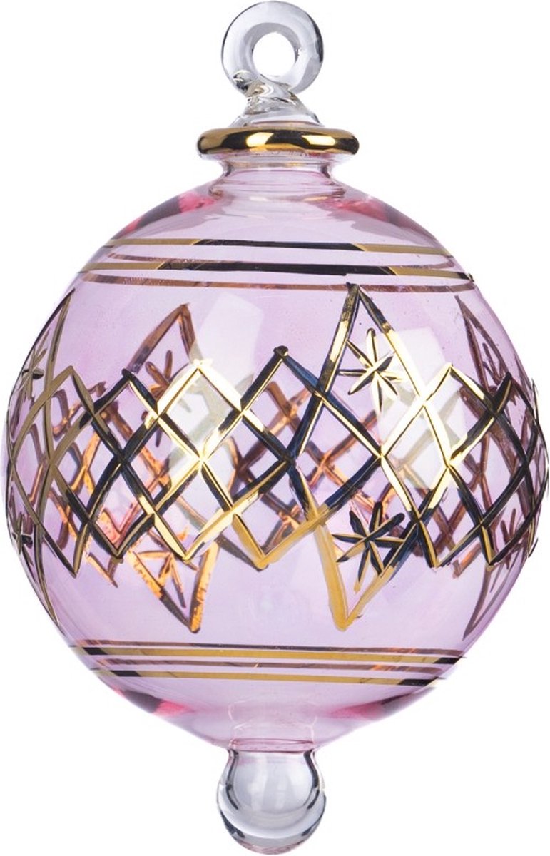 Goodwill Kerstbal Mond geblazen Roze-Goud D 12 cm