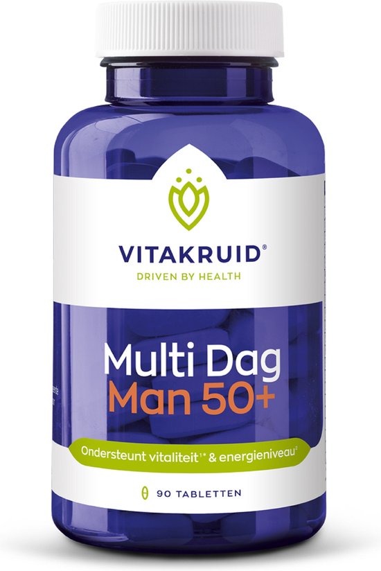 Vitakruid Multi Dag Man 50+ 100% Vegan 90 Tabletten