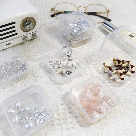 Lot De 24 Boîtes De Présentation Pour Gemmes 4x4 Cm - Intérieur Velours, Couvercle En Verre, Neuf