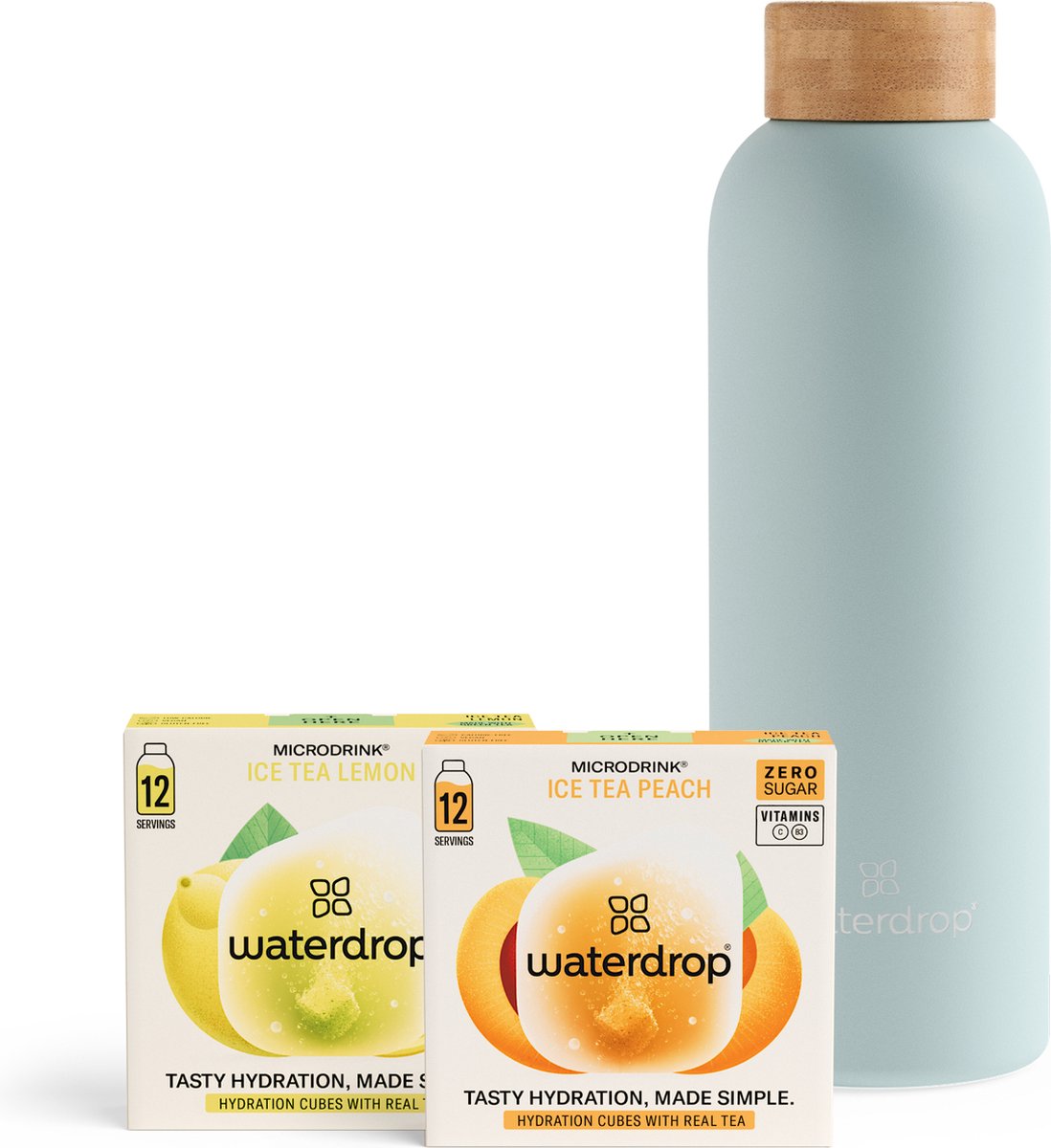 waterdrop® Ice Tea Starterset - 1 Thermosfles 600 ml + 24 bruistabletten