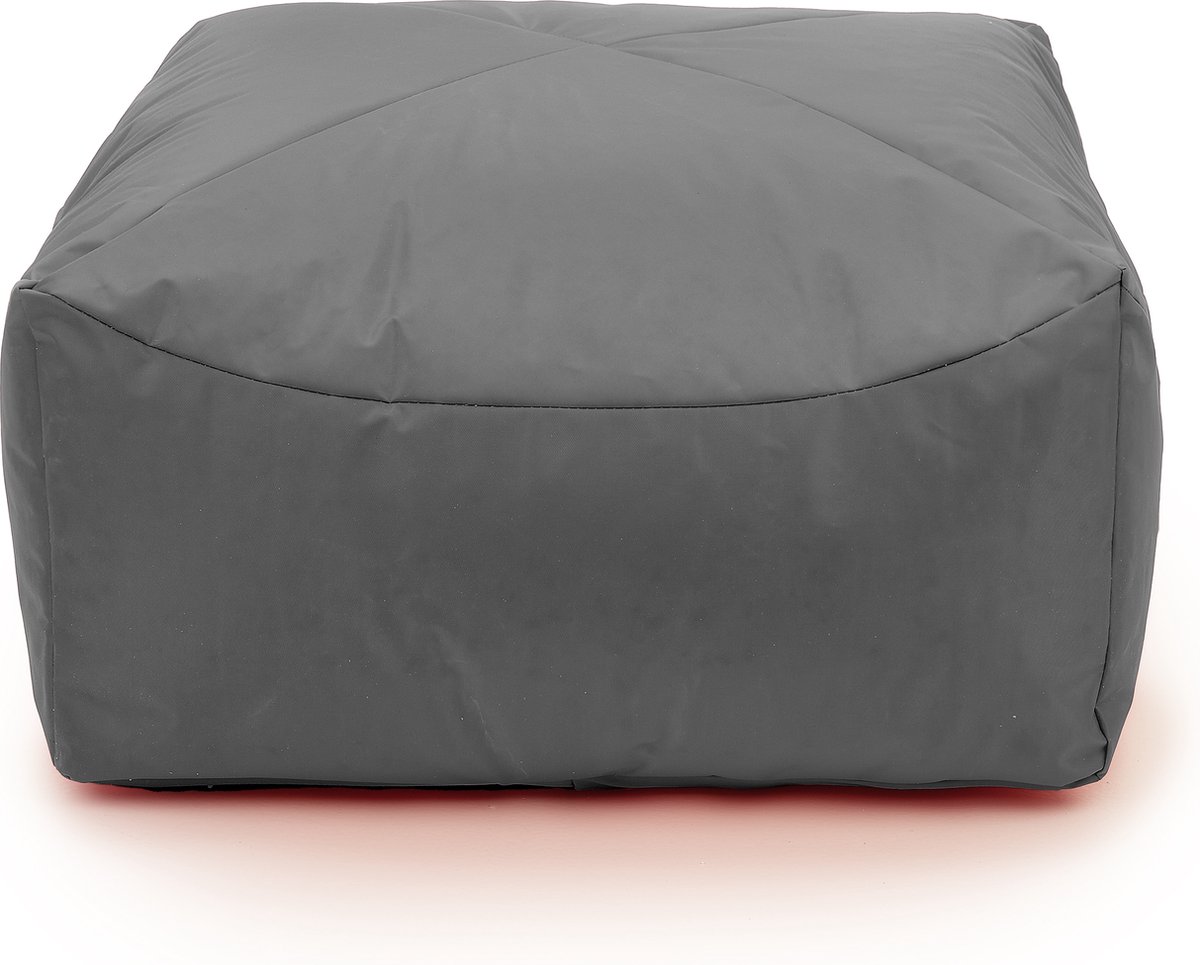 Drop & Sit - poef - robuust nylon - grijs - 65x65x35