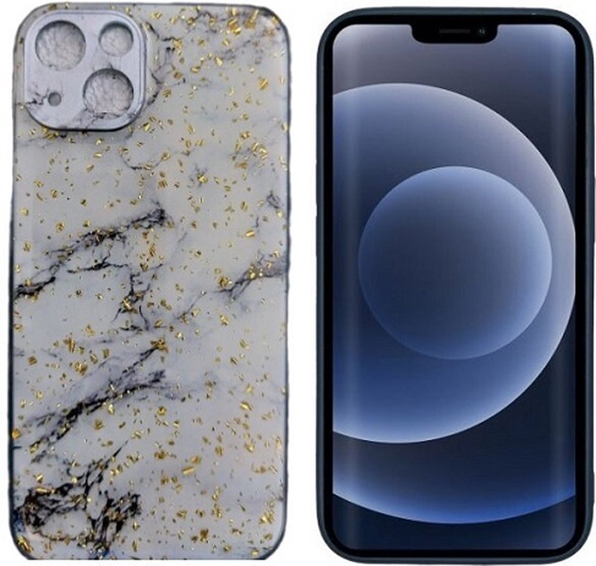 iPhone 13 Hoesje Marmer Wit Siliconen