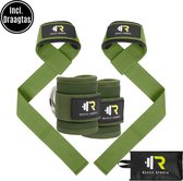 ReyFit Sports 2x Lifting Straps & 2x Ankle Straps Bundel | Fitness | Crossfit & Krachttraining | Groen