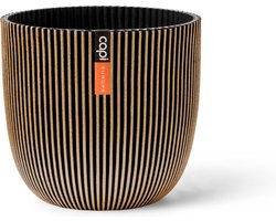 Capi Europe - Bloempot bol Groove Made With - 17x15 - Goud - Bloempot voor binnen en buiten - Capi ‘Made with’ - Gemaakt van gerecycled materiaal - Levenslang garantie - IGGB533