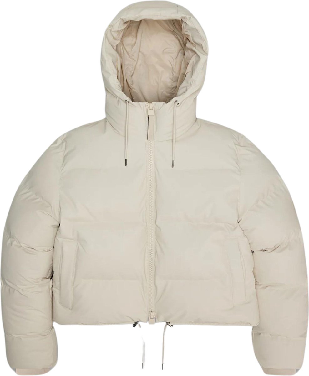 RAINS Alta Short Puffer Jacket W3T3 – Korte Waterdichte Unisex Puffer Jas - Dune - L