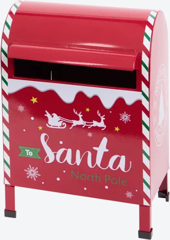 Boîte aux lettres de Noël- Envoyer une lettre au Père Noël - 21 x 19 x 31 cm - Métal - Écrire des lettres au Père Noël - Noël