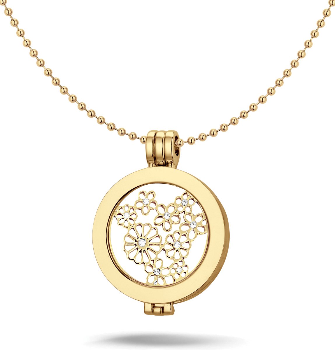 Montebello Ketting Alisa G - 316L Staal - Bloem - ∅35mm - Coin - 3-delig - 80cm