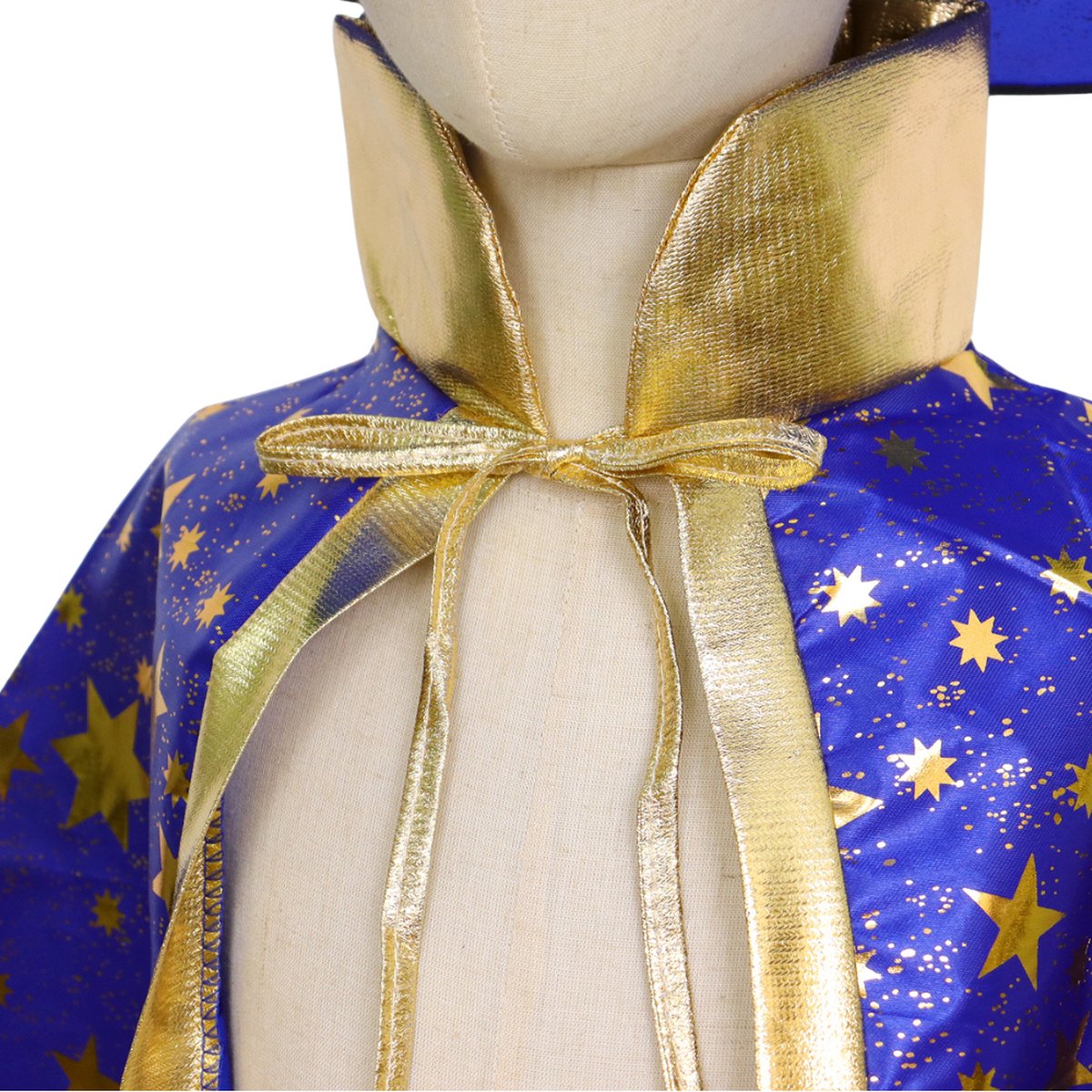 Joya Kids® Tovenaars Cape en Hoed Blauw | Halloween Verkleedset als Tovenaar | Verkleedkleding | Cape en Muts set Merlijn | Blauw — afbeelding 14