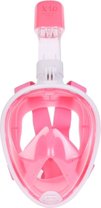 X10 Snorkelmasker - Duikbril - Snorkel - Snorkelset - Full Face Masker - Kinderen - Roze - XS