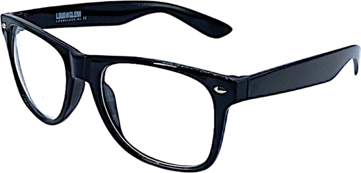 Loud and Clear® - Nerd Bril - Nerdbril - Bril Zonder Sterkte - Zwart