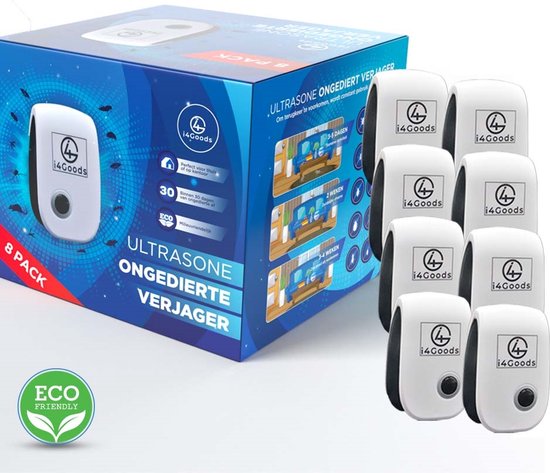 i4Goods - 8 stuks Diervriendelijke Ultrasone Ongedierte en Insecten Verjager - Muizenverjager - Muggenstekker